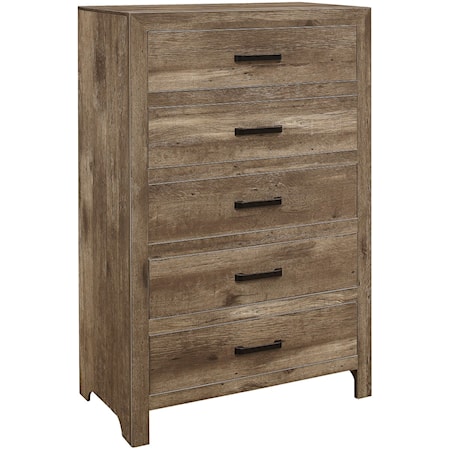 Contemporary Five-Drawer Bedroom Chest