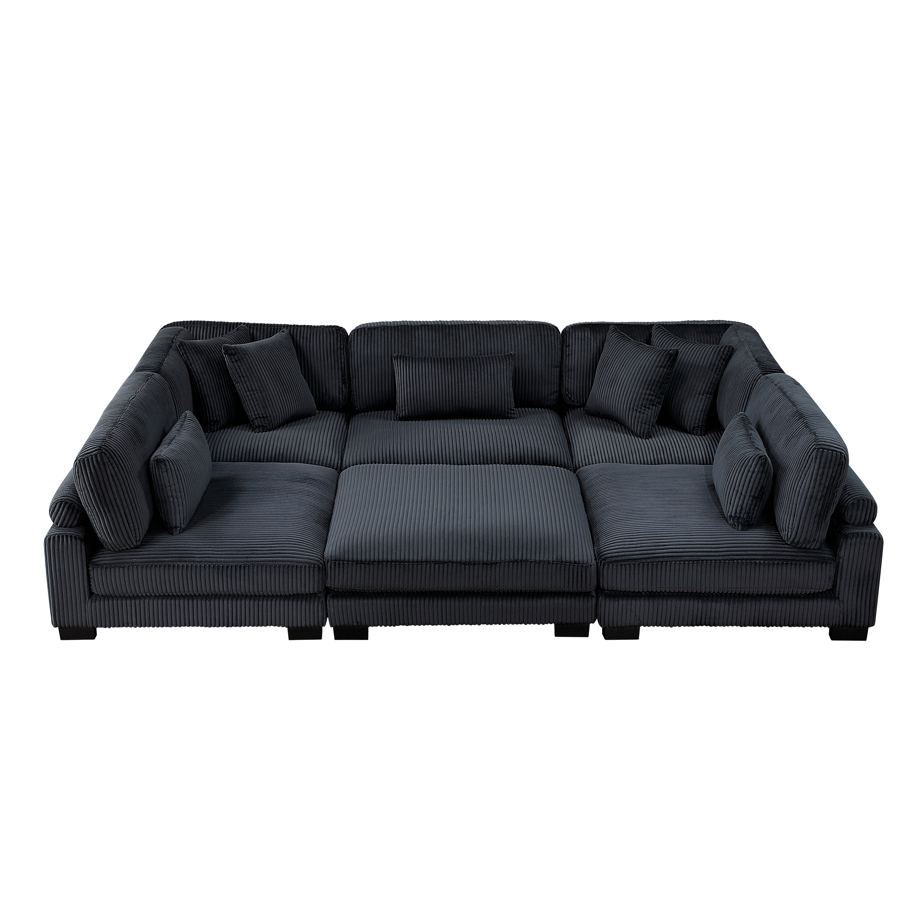 Homelegance Traverse 6-Piece Sectional Sofa with Ottoman