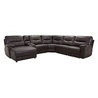 Casual 6-Piece Modular Reclining Sectional Sofa with Left Chaise