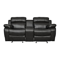 Casual Reclining Console Loveseat with Cup Holders