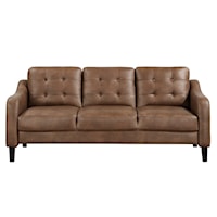 Casual Leather Sofa with Exposed Legs