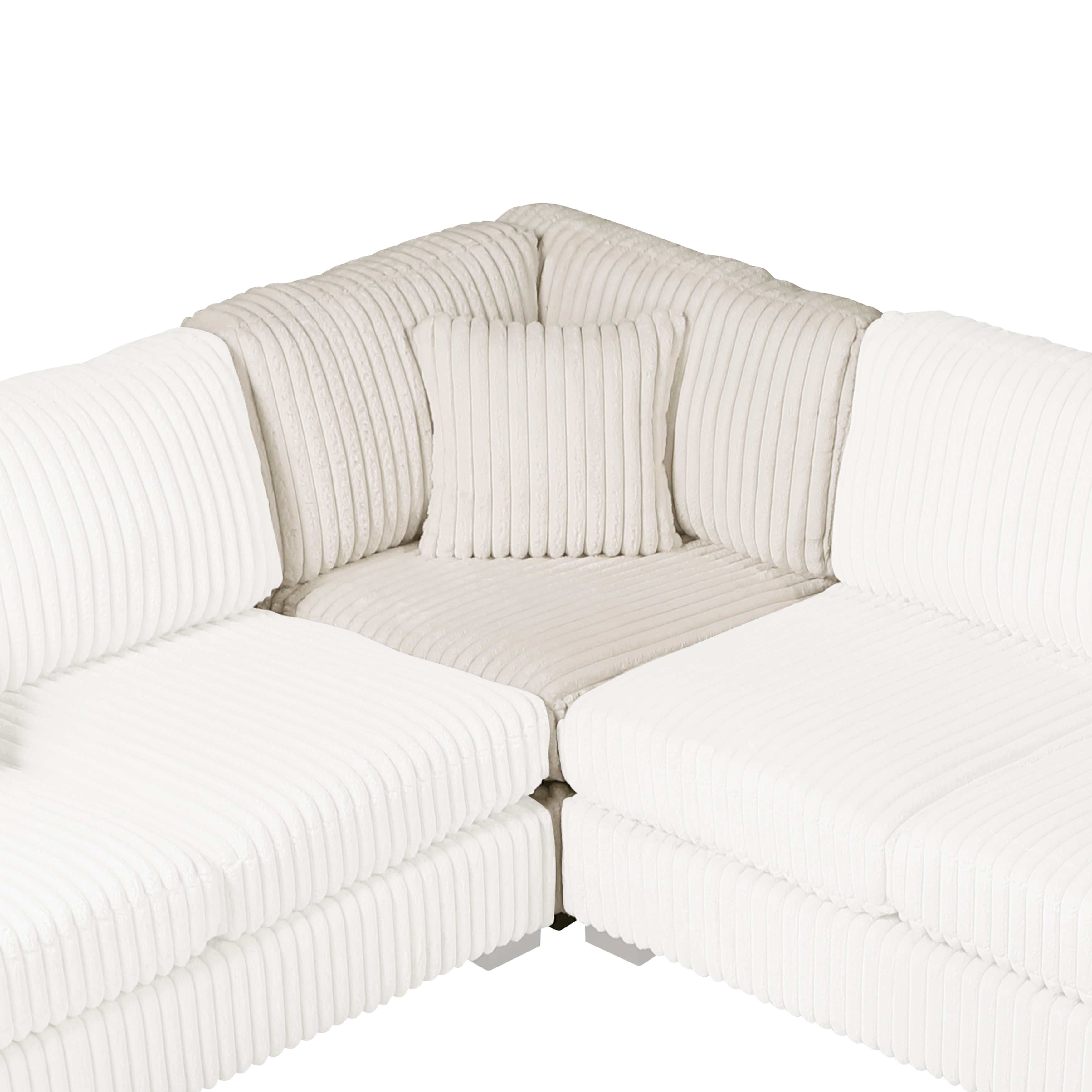 3-pc. L-Shape Corduroy Sectional Sofa