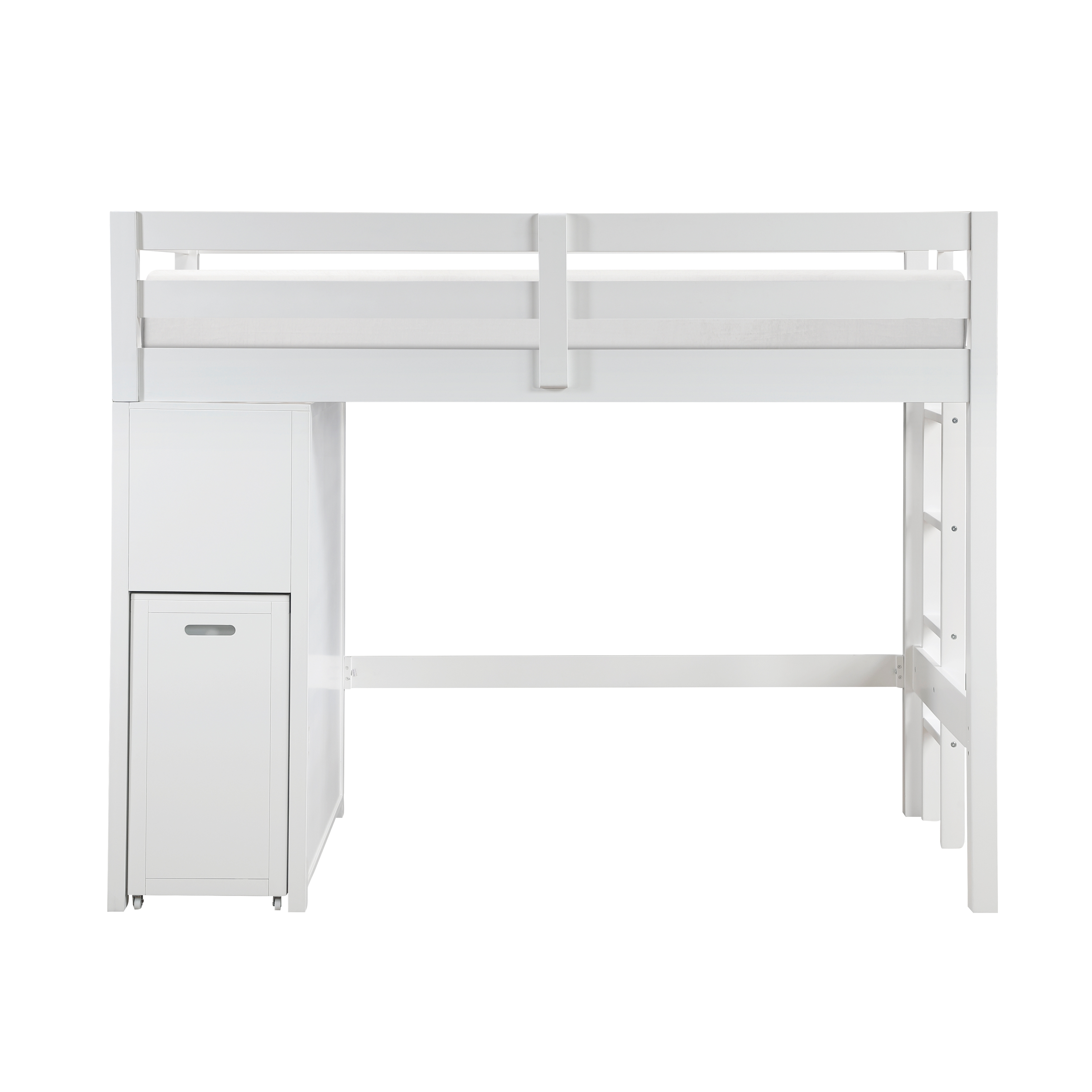 Home Style Dory Twin/Full Loft Bunk Bed with Hidden Desk