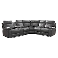 Contemporary 3-Piece Reclining Sectional Sofa with Left Console