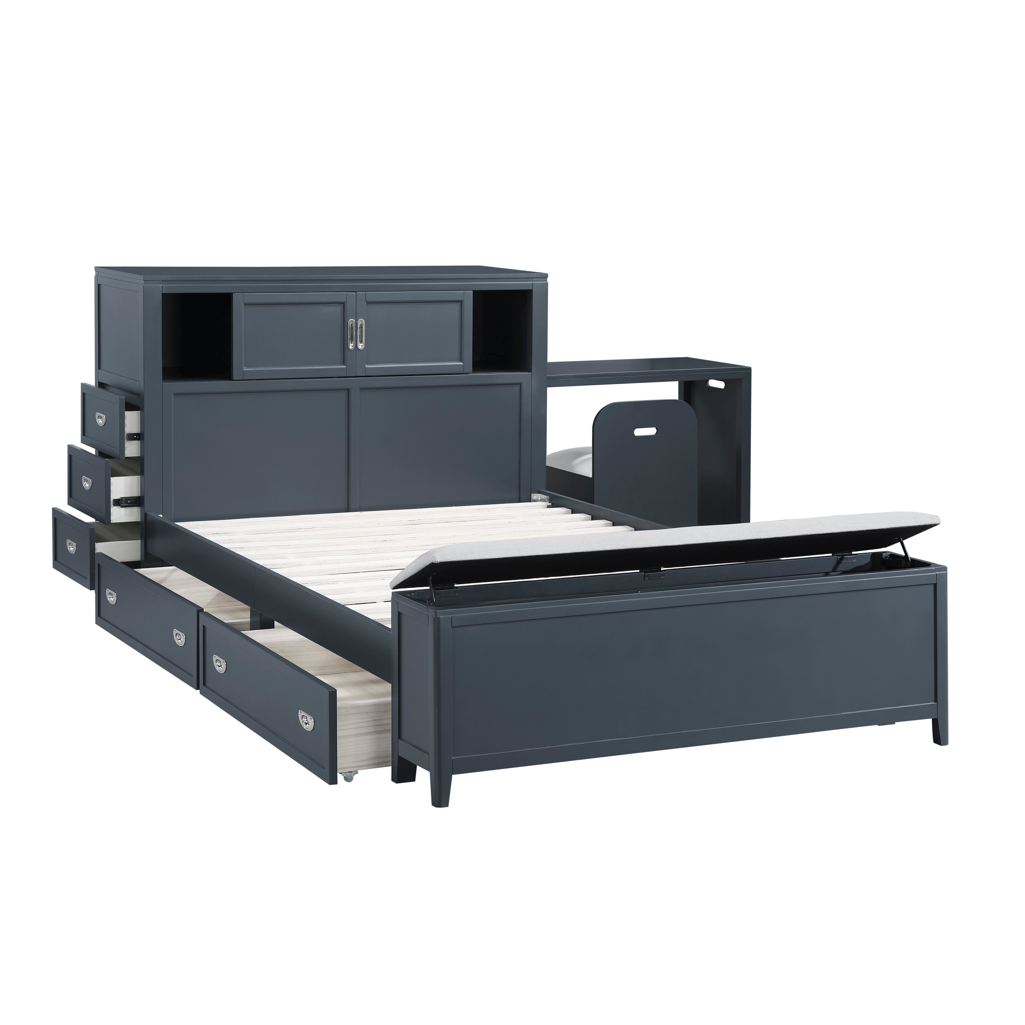 Homelegance Sloane Full Bookcase Bed with Hidden Desk