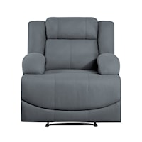 Casual Manual Recliner with Pillow Arms