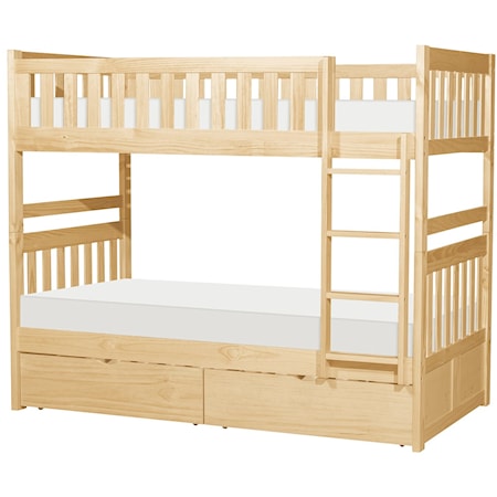 Twin/Twin Bunk Bed with Storage Boxes