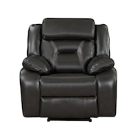 Contemporary Power Recliner with Pillow Arms