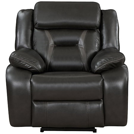 Contemporary Power Recliner with Pillow Arms
