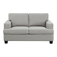 Transitional Loveseat with Track Arms