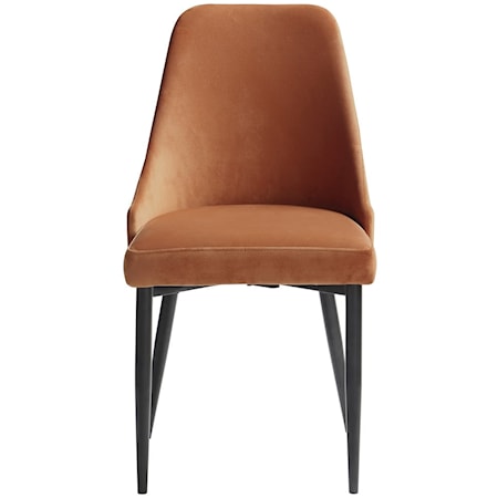 Contemporary Upholstered Side Chair with Metal Legs