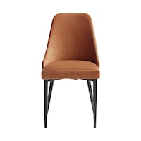 Contemporary Upholstered Side Chair with Metal Legs