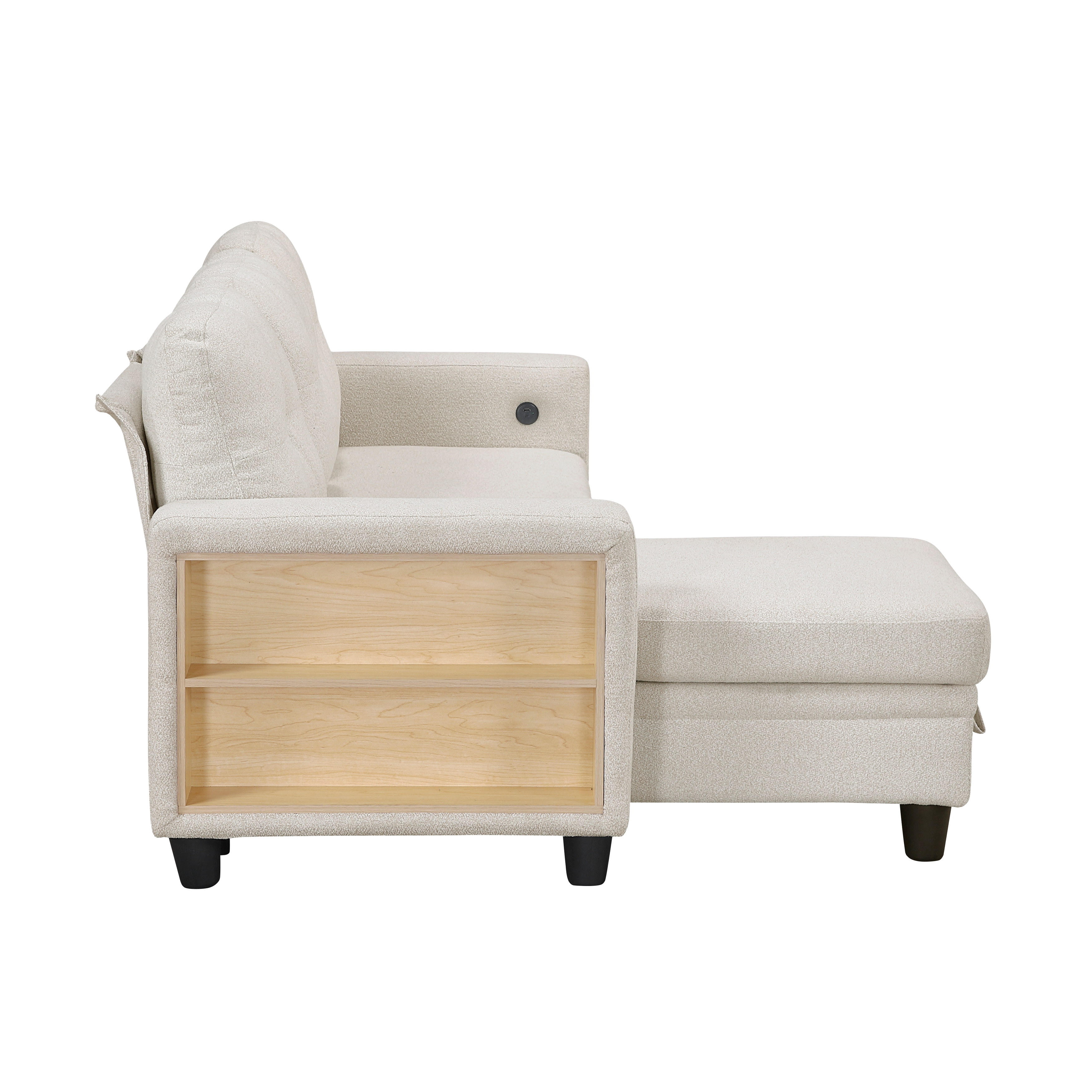 Homelegance Ansley 3-Piece Sectional Sofa with Pull-Out Bed