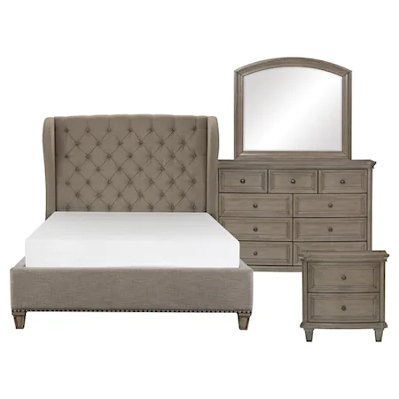 Transitional 4-Piece Queen Bedroom Set