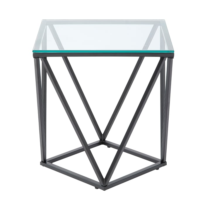 Square Glass End Table