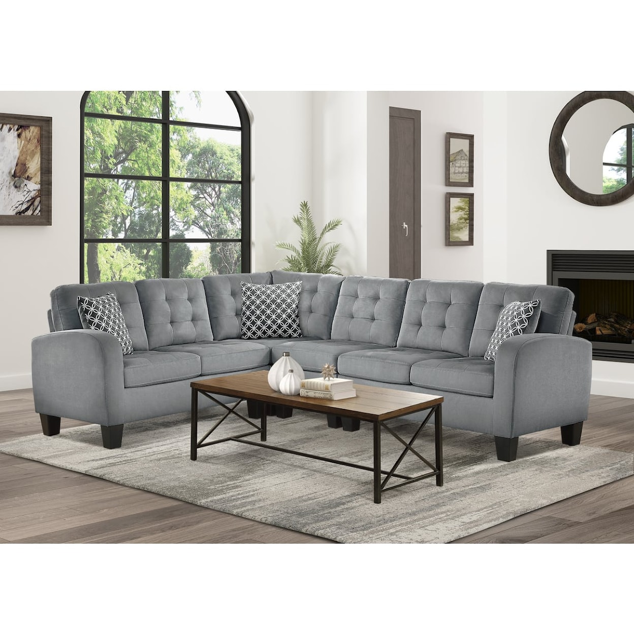 Homelegance Furniture Sinclair 2-Piece Reversible Sectional Sofa