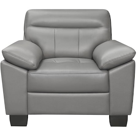 Casual Upholstered Accent Chair with Pillow Arms