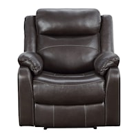 Casual Lay Flat Recliner with Pillow Arms