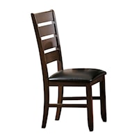 Ladder Back Side Chair with Upholstered Seat