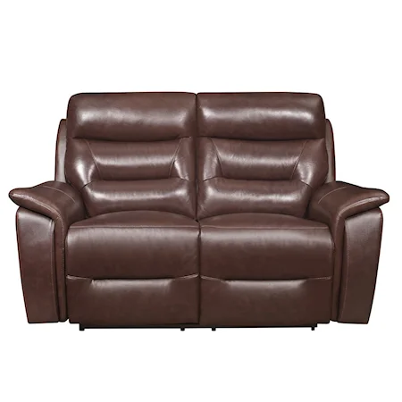 Transitional Double Power Reclining Loveseat with USB Ports