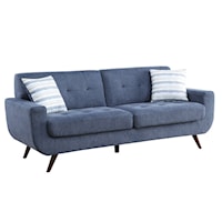 Mid-Century Modern Sofa with Tufted Cushions