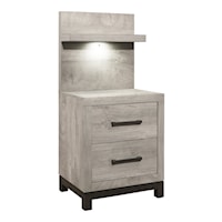 Contemporary Night Stand with Wall Panel
