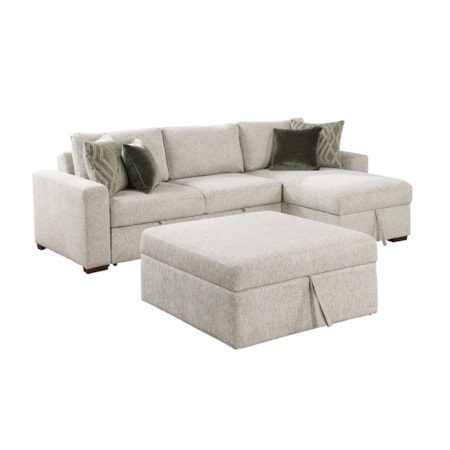 3-pc. Pull-Out Reclining Sectional w/Ottoman