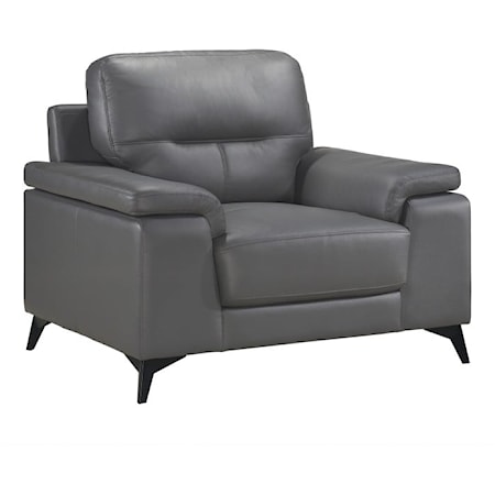 Contemporary Upholstered Chair with Pillow Arms