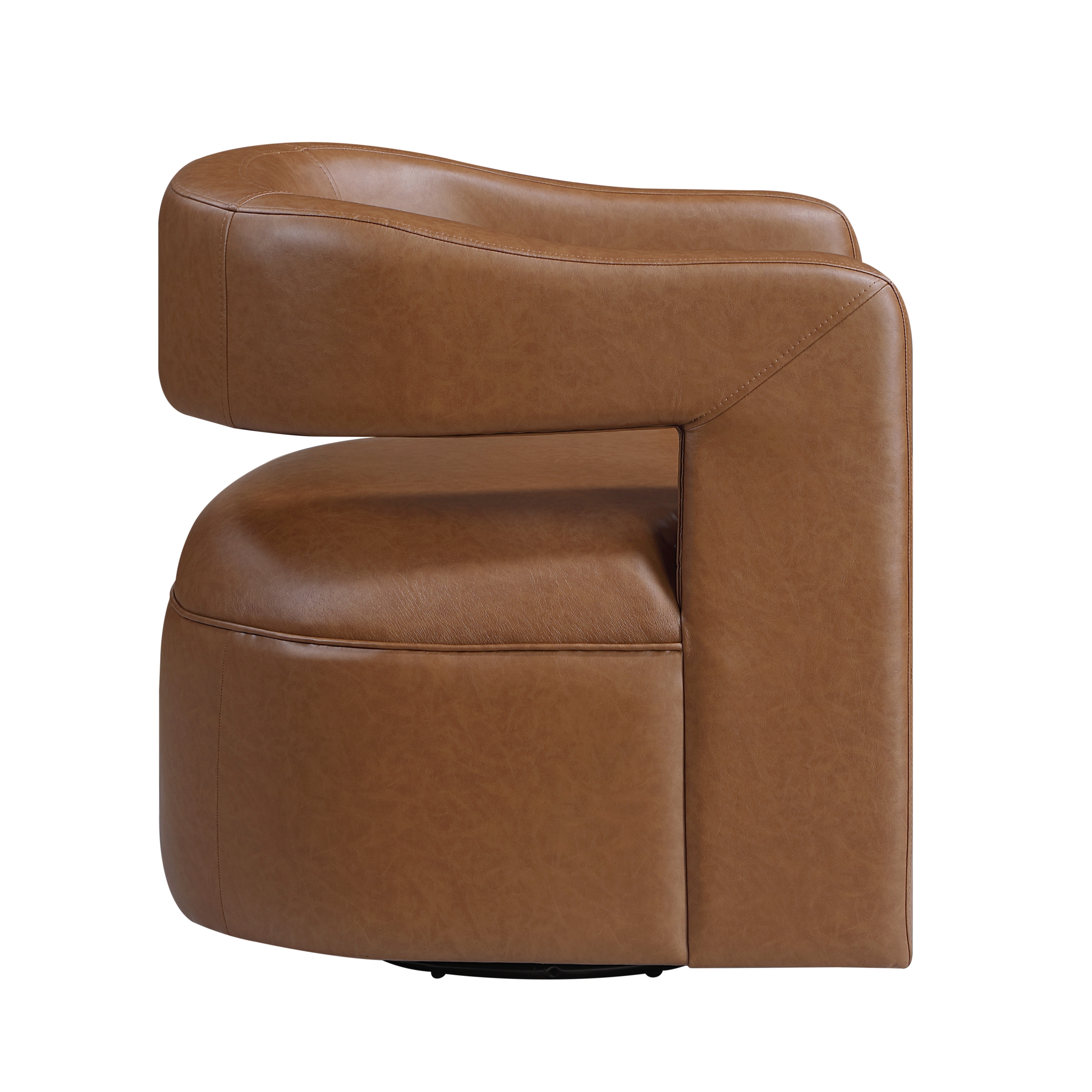 Homelegance Sawyer Modern Faux-Leather Open-Back Swivel Chair