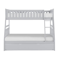 Transitional Twin over Full Bunk Bed with Trundle