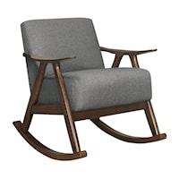 Rustic Rocking Chair with a Upholstered Seat