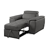 Homelegance Furniture Ferriday Chair with Pull-out Ottoman