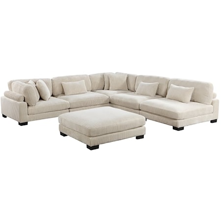 6-Piece Modular Sectional with Ottoman