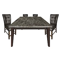 Transitional 4-Piece Counter Height Dining Set with Tufted Seat Backs