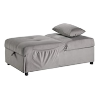 Contemporary Storage Bench with Lift Top and Pull-Out Bed