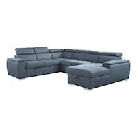 Contemporary 4-Piece Sectional Sofa with Pull-Out Bed