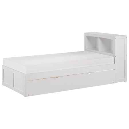 Twin Bookcase Bed with Twin Trundle