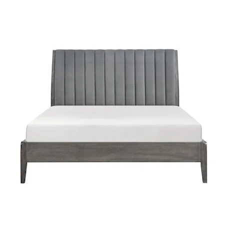 Contemporary Queen Upholstered Platform Bed