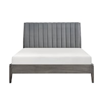 Contemporary Eastern King Upholstered Platform Bed