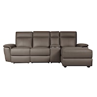 Contemporary4-Piece Modular Power Reclining Sectional with Right Chaise