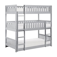 Transitional Triple Twin Bunk Bed
