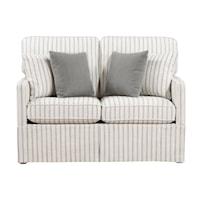 Transitional Upholstered Loveseat with Throw Pillows