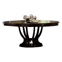 Contemporary Round/Oval Dining Table with Leaf