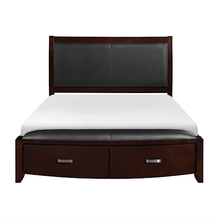Contemporary King Sleigh Bed with Footboard Storage
