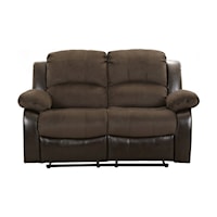 Casual Reclining Loveseat with Pillow Arms