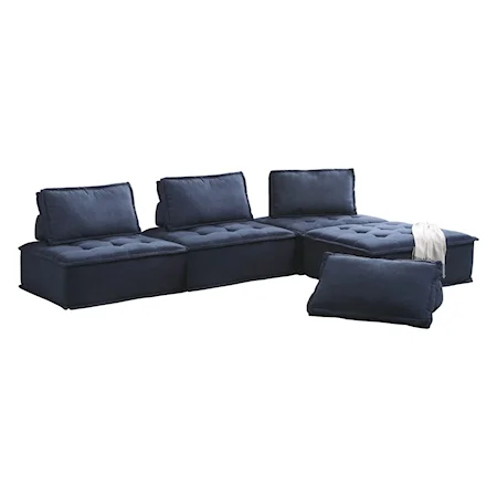 Casual 4-Piece Modular Sectional Sofa