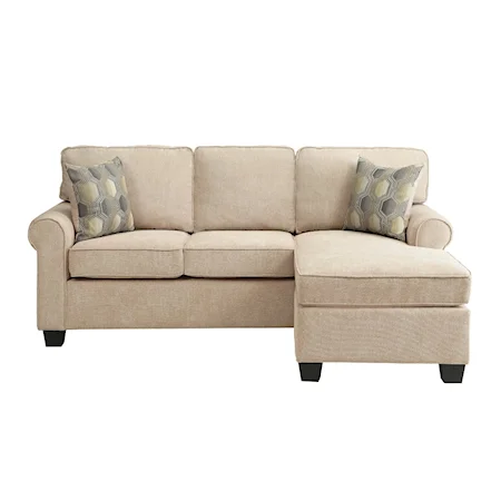 Clumber Transitional Sofa with Reversible Chaise