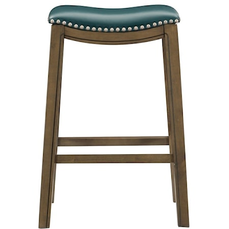 Transitional Pub Stool with Nail-Head Trim