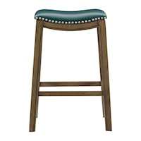 Transitional Pub Stool with Nail-Head Trim