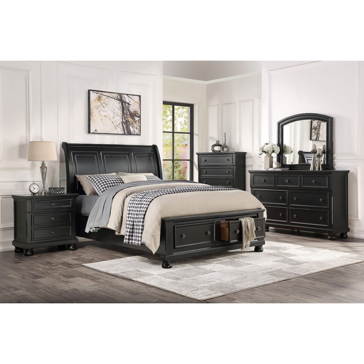 Homelegance Furniture Laurelin King Sleigh  Bed with FB Storage